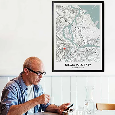 plakat dla taty - mapa miasta