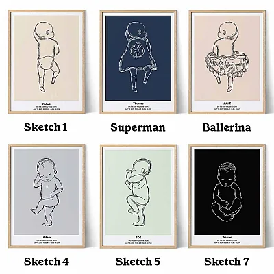 birth poster color and illustration