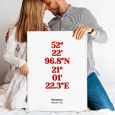 Nasze Pierwsze Spotkanie Plakat Współrzędne GPS