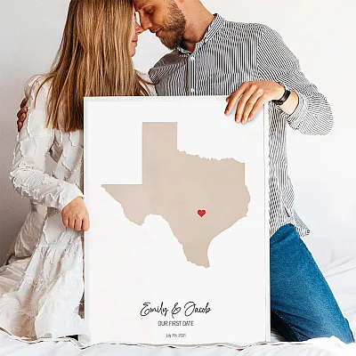 Gepersonaliseerd aquarel onze eerste date