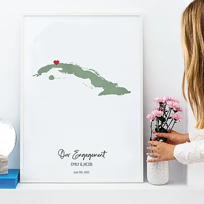 Personalized Watercolor Engagement Map