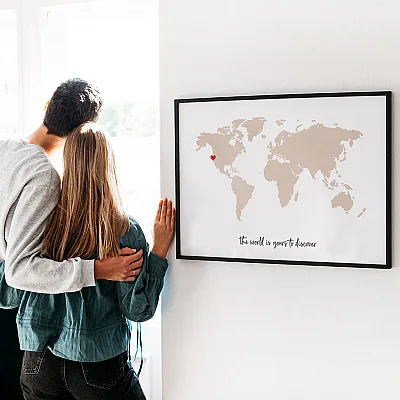 Watercolour World Map print