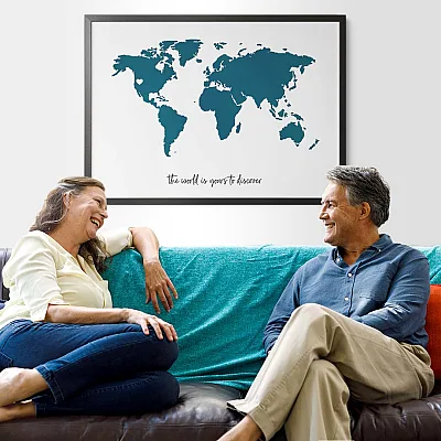 personalised Watercolour World Map