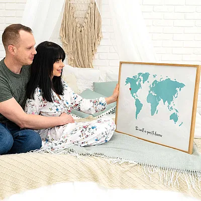 Watercolour World Map gift