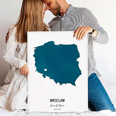 Personalizowana Mapa - Akwarela