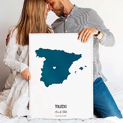Mapa personalizado en acuarela