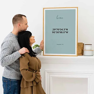Home Coordinates Sign