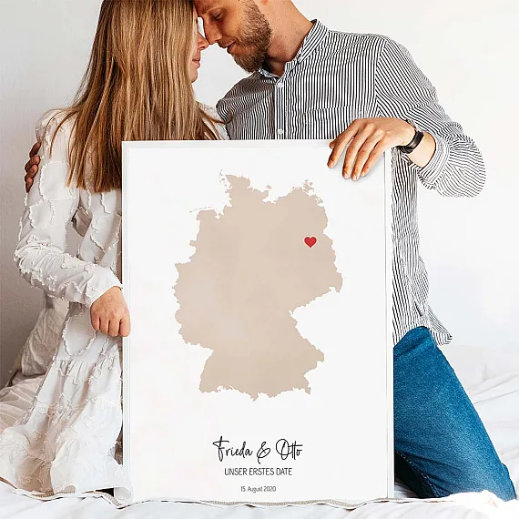 Aquarell-Karte - Unser erstes Date