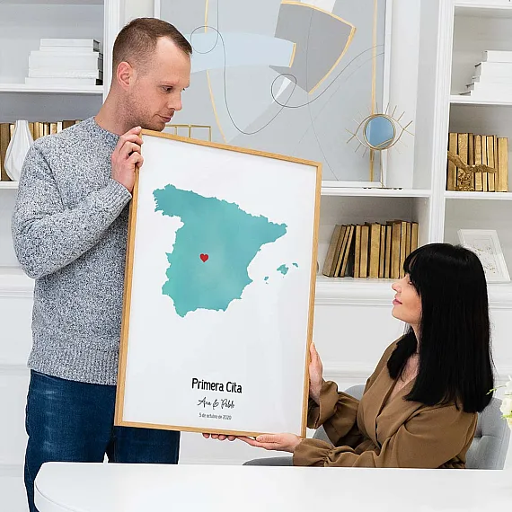 Acuarela Mapa de nuestra primera cita