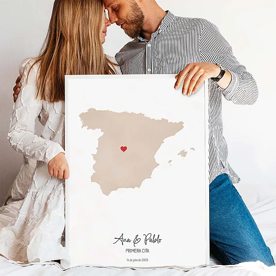 Acuarela Mapa de nuestra primera cita
