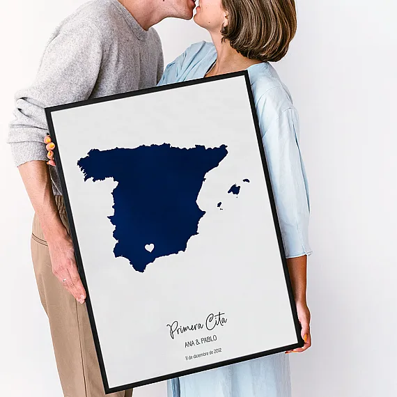 Acuarela Mapa de nuestra primera cita