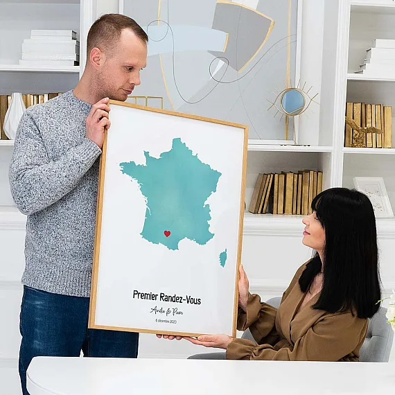 Carte aquarelle « Notre premier rendez-vous »