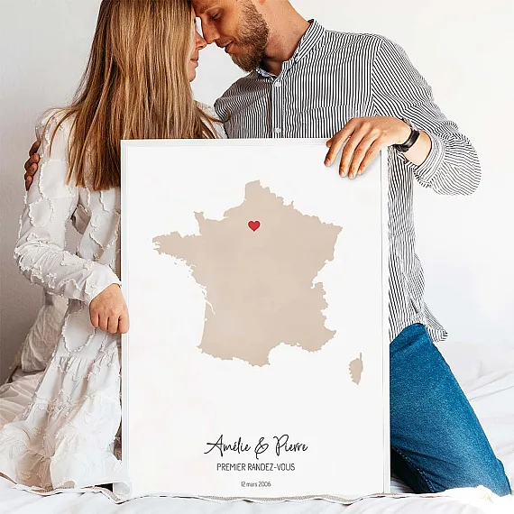 Carte aquarelle « Notre premier rendez-vous »