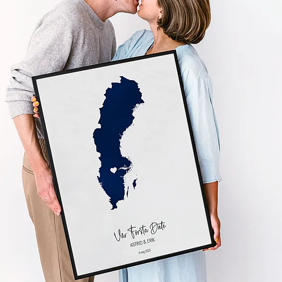 Akvarell Vår första träff Karta