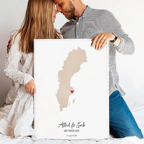 Akvarell Vår första träff Karta