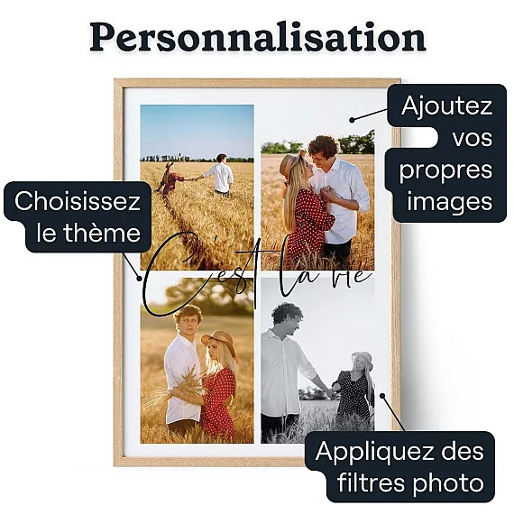 Collage photo personnalisé de 4 photos