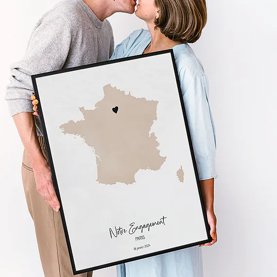 Affiche Carte Aquarelle d’Engagement