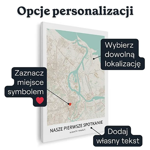 Mapa na plotnie personalizacja
