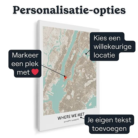 Kaartcanvas personalisatie