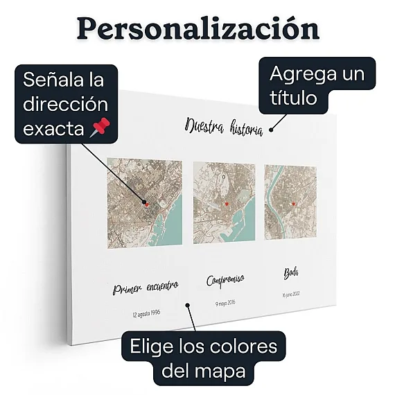 Lienzo de mapa triple – personalización