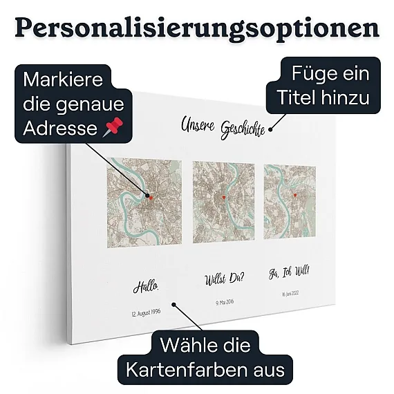 Dreifache Kartenleinwand – Personalisierung