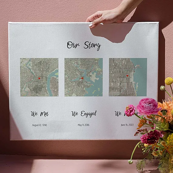 Met Engaged Married Map Canvas-3