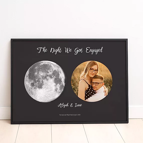 Engagement Night Moon Phase with Photo