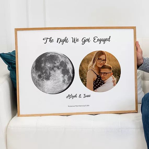 Engagement Night Moon Phase with Photo