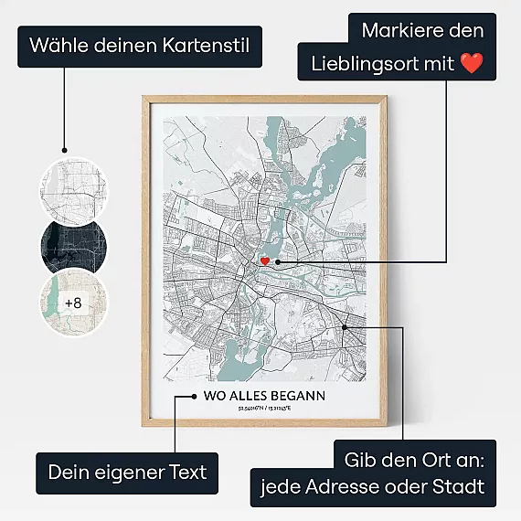 Wo Alles Begann Karte — personalisierter Karten-Druck - Schweiz