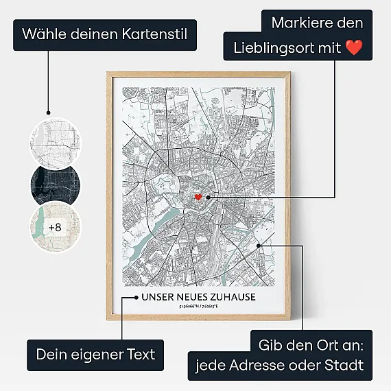 Neues Zuhause Karte — personalisierter Karten-Druck - Schweiz
