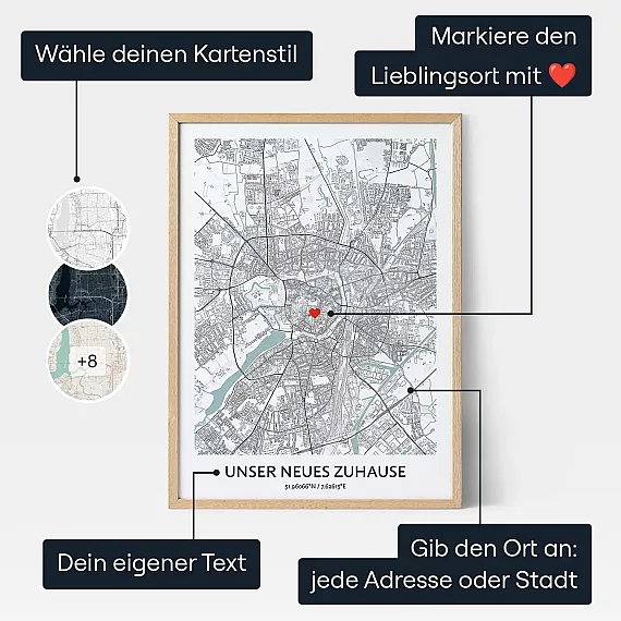 Neues Zuhause Karte — personalisierter Karten-Druck - Schweiz