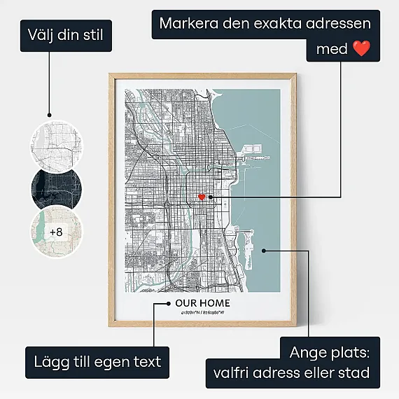 Karta Over Nya Hem — personlig present till honom
