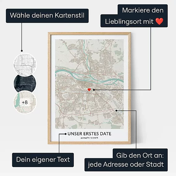 Unser Erstes Date Karte — personalisierter Karten-Druck - Schweiz