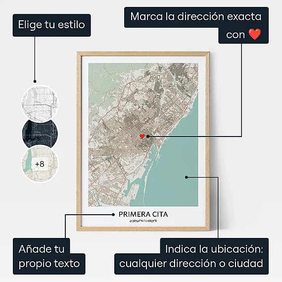 Mapa De Nuestra Primera Cita — impresión personalizada del lugar donde os conocisteis