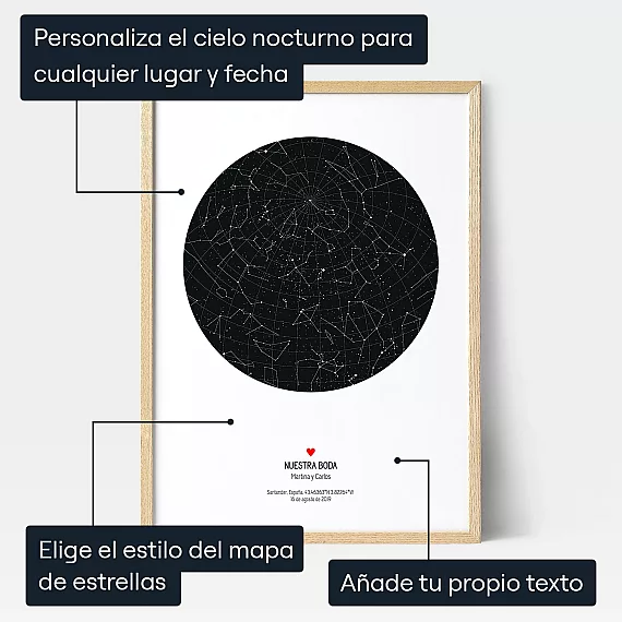Mapa Estelar De Bodas — regalo de boda personalizado