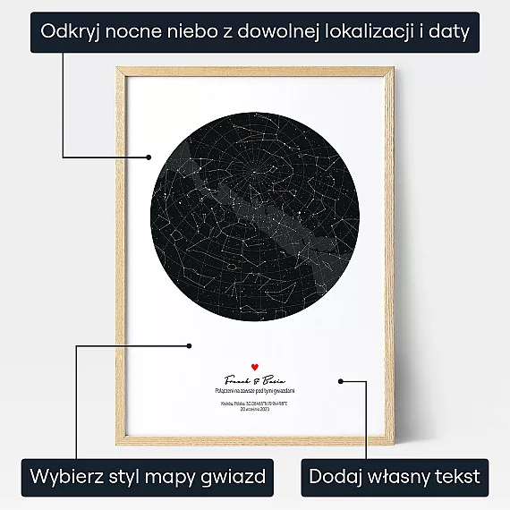 Mapa Nieba W Dniu Slubu — personalizowana mapa gwiazd
