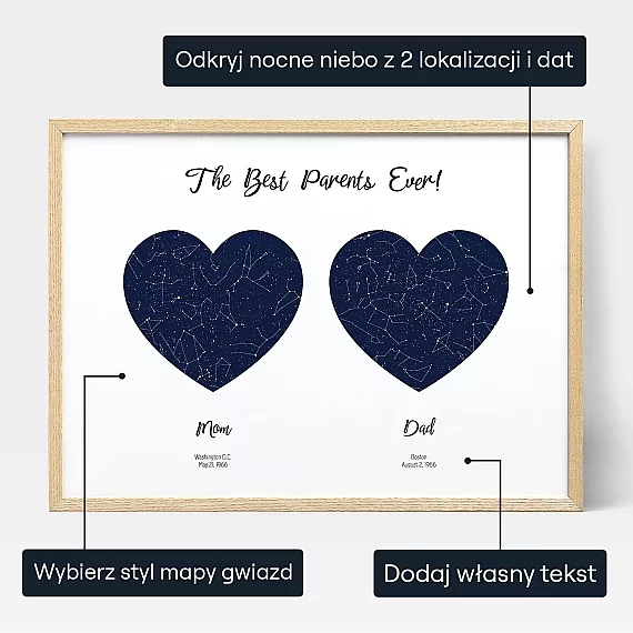 Podwojna Mapa Gwiazd Dla Mamy I Taty