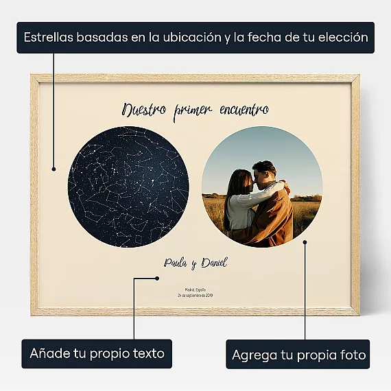 Mapa Estrella Con Foto Personalizado — impresión personalizada mapa estelar