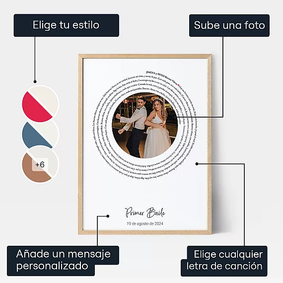 Primer Baile Con Foto — impresión personalizada onda sonora