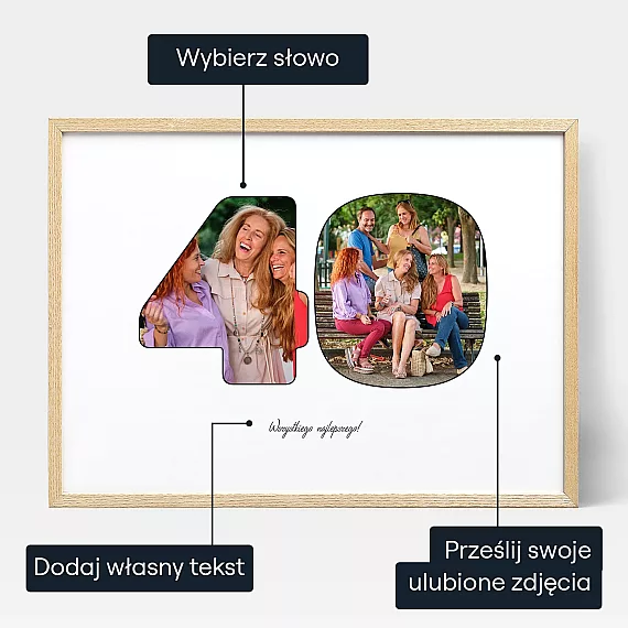 40 Urodziny Kolaz Ze Zdjec W Formie Napisu