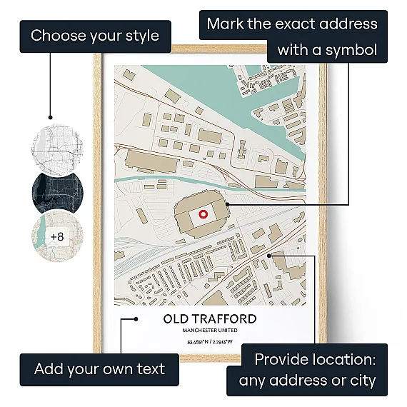 Manchester United Old Trafford Stadium Map