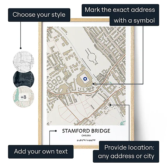 Chelsea FC Stamford Bridge Stadium Map