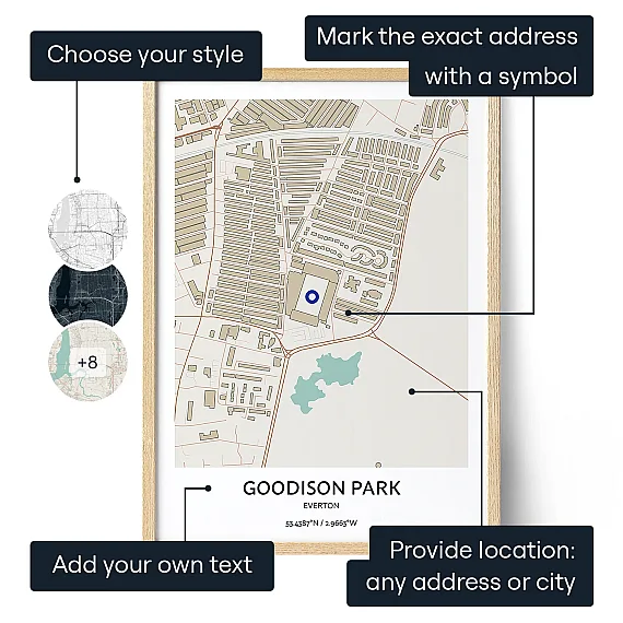 Everton Goodison Park Stadium Map