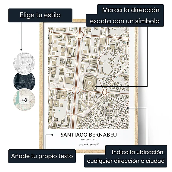 Mapa del Estadio Santiago Bernabéu de Real Madrid