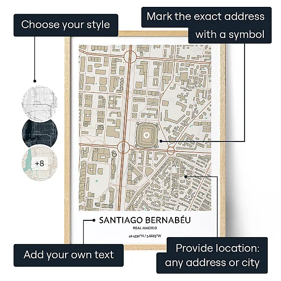 real madrid santiago bernabeu stadium map