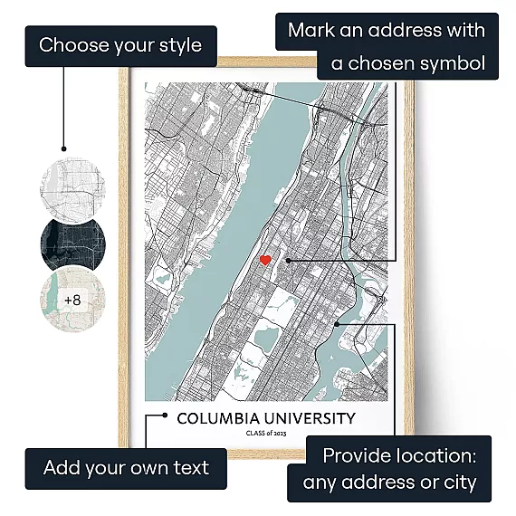 Graduation Map — personalised gift for him