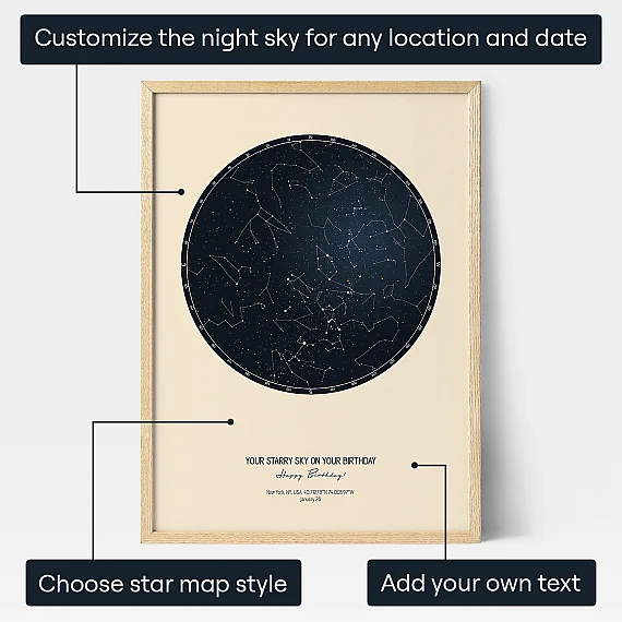 21st Birthday Star Map 3
