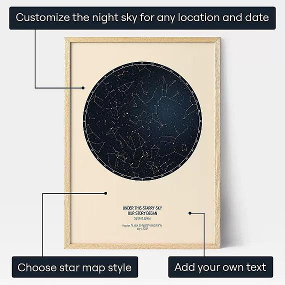 Digitale Sterrenkaart — gepersonaliseerde sterrenkaart print