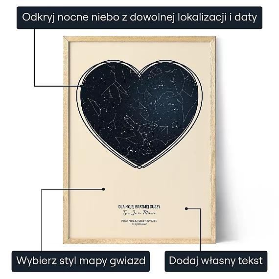 Dla Mojej Bratniej Duszy — personalizowany plakat artystyczny