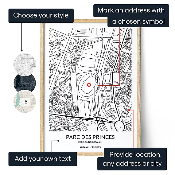 Paris Saint Germain Parc Des Princes Stadium Map
